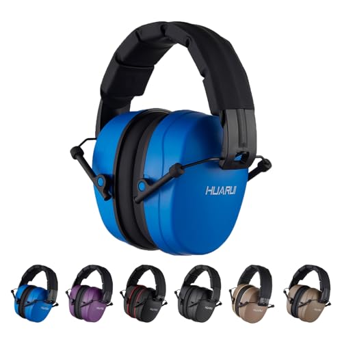Safety Earmuffs for Ear Protection SNR 29 dB Noise Cancelling Ear muff Shooting Hunting Construction Noise Reduction - color: Blue