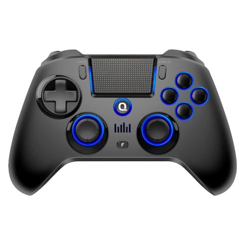 QRD Spark N5 Wireless Controller for PS4 Pro Slim PS3 PS2 Steam Deck PC Windows Mac TV Box, Halleffect Gamepad Joystick with 3.5mm Audio Port+Speaker+Mic, Macro N1+N2, Turbo Speed Up,PS4 controller - color: Wireless Controller