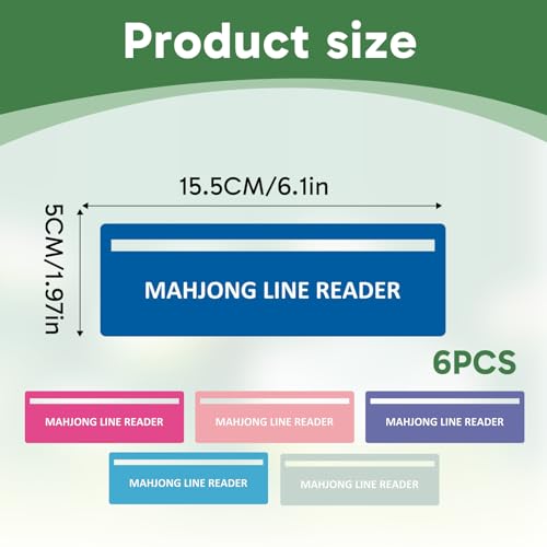 6 Pack Mahjong Line Finder,Line Reader, Easy Guide for Beginners, Durable Mahjong Helper for Family and Friends