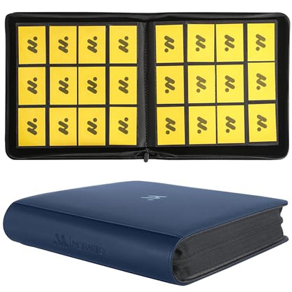 Card Binder 12 Pocket,Trading Card Binder Holds up to 1200 Cards with 50 Sleeves,Zipper Card Holder Album Compatible with TCG Card/Game Cards/Sports Card - color: Dark Blue, size: 12 Pocket 1200