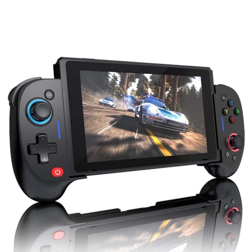 ShanWan Switch Controllers - One-Piece Joypad Replacement Switch OLED, Suitable for Handheld Mode, Adjustable Turbo and Dual Vibration, Ergonomic, 6-Axis Gyro, Compatible Programming Function - size: Switch Only