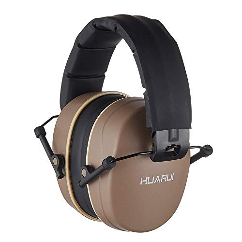 Safety Earmuffs for Ear Protection SNR 29 dB Noise Cancelling Ear muff Shooting Hunting Construction Noise Reduction - color: Ybrown