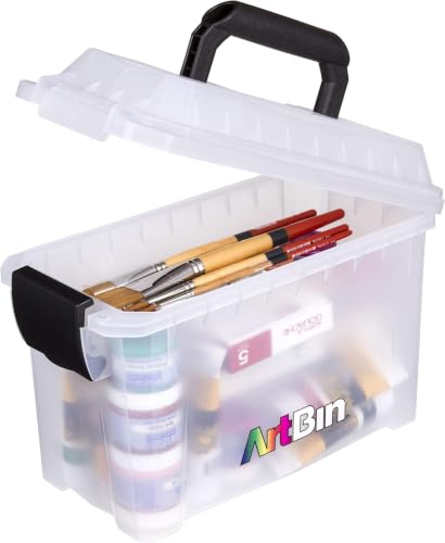 ArtBin 6815AG Mini Sidekick Carrying Case, Portable Art & Craft Organizer with Handle, [1] Plastic Storage Case, Clear (Pack of 6) - size: Mini (Pack of 6)