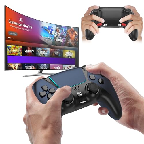 Enstixsm Upgraded for Luna Controller with Back Paddles,Turbo,Wireless Fire TV Game Controllers for PC,GeForce NOW,Firestick,Replacement for Luna Gamepad with ALPS Joystick,No Drift Stick, Blue - color: Midnight Blue