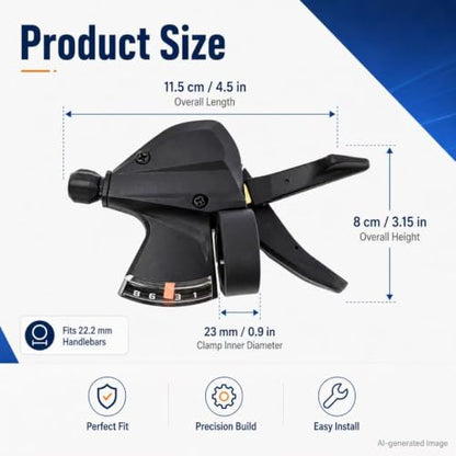 SL-M315-8 Speed Bike Shifter Right Thumb Gear Shifter | Bicycle Shift Lever MTB Mountain Bike Shifter Trigger Shifter Commuter Folding Hybrid Bike Gear Shifter with Gear Indicator - color: SL-M315-8R