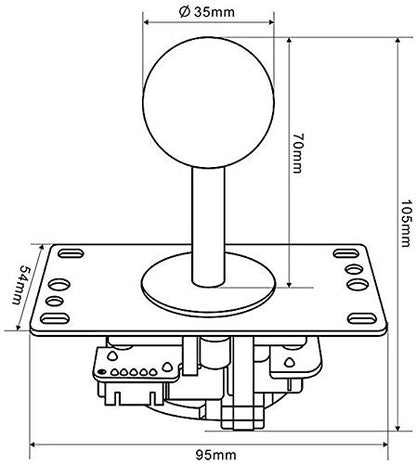 Sanwa JLF-TP-8YT Joystick + Sanwa 8 pcs OBSF-30 Push Button Bundle Kit Color : Gray - for Arcade Game 4 & 8 Way Adjustable, Compatible with Catz Mad SF4 Tournament Joystick S@NWA - color: Gray