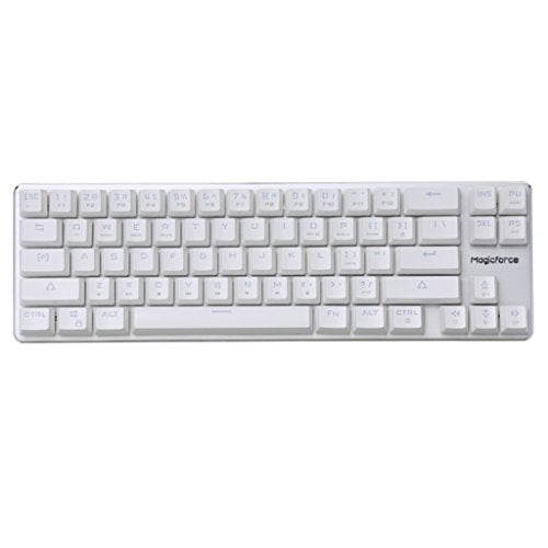 Qisan Happy Deals 10% Discount Off Mechanical Keyboard Gaming Keyboard Blue Switch 68-Keys Mini Design (60%) Gaming Wired Keyboard White Silver Magicforce - color: Blue Switch White Silver Color