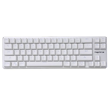 Qisan Happy Deals 10% Discount Off Mechanical Keyboard Gaming Keyboard Blue Switch 68-Keys Mini Design (60%) Gaming Wired Keyboard White Silver Magicforce - color: Blue Switch White Silver Color