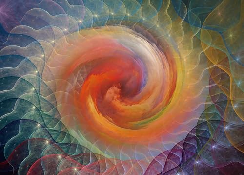 Multicolored Swirl Jigsaw Puzzles for Adults 1000 Pieces, Large Fantasy Puzzle, Intellectual Decompressing Challenging Fun Game Size 27" x 20" - color: Multicolored Swirl