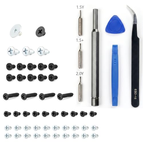 40PCS Full Screw Set with Repair Tools for Nintendo Switch HAC-001 | Replacement Screws Kit, Including Tweezer Pry Tool Y1.5 Triwing + Phillips Screwdrivers