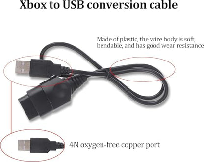 Replacement PC USB Adapter Cable, USB Converter, Game Controller Adapter, Compatible with Xbox First Generation Controller（0.7M）