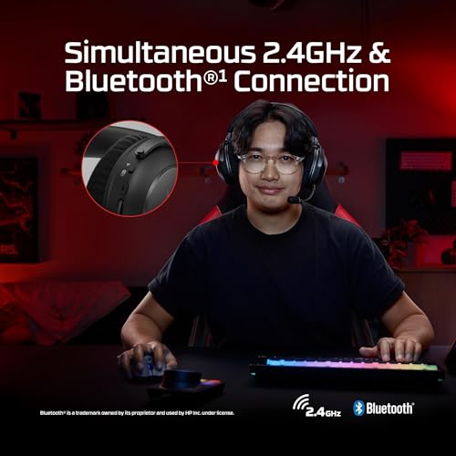 HyperX Cloud Alpha 2 – Wireless Gaming Headset with 53mm Dual-Chamber Drivers and up to 250 Hours Battery Life, RGB Base Station, Simultaneous 2.4GHz & Bluetooth - Black