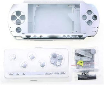 Full Housing Shell Case Cover with Button Set for PSP 1000 1001 Series Replacement (Silver) - color: Silver