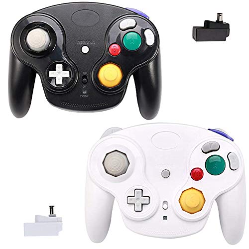 TOOPONE Wireless Gamecube Controllers, Classic Wavebird Wireless Wii Controller Remote Gamepad Joystick for Nintendo Gamecube & Wii (Black and White)