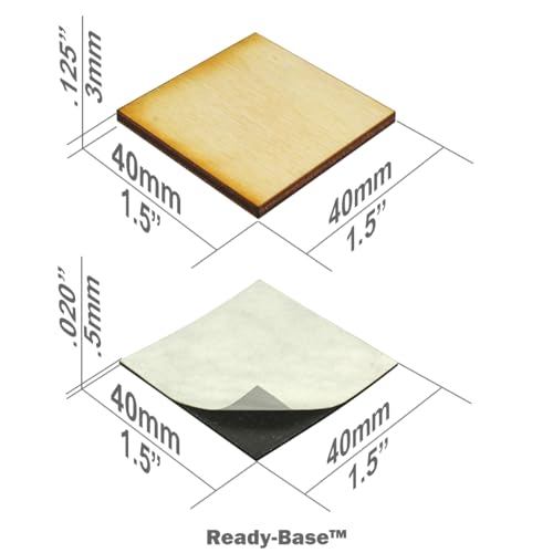 LITKO Ready Base Kit | Compatible with The Old World | 40mm Square | Twenty 3mm plywood bases + magnets | Magnetize minis for storage & steel trays | Infantry - style: 40mm Square