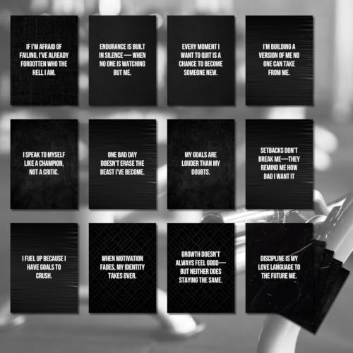 Gym & Fitness Affirmation Cards For Men Women Teens, 50 Daily Affirmations Deck for Motivational Workout Inspiration for Athletes Weightlifting - style: Gym & Fitness Affirmation
