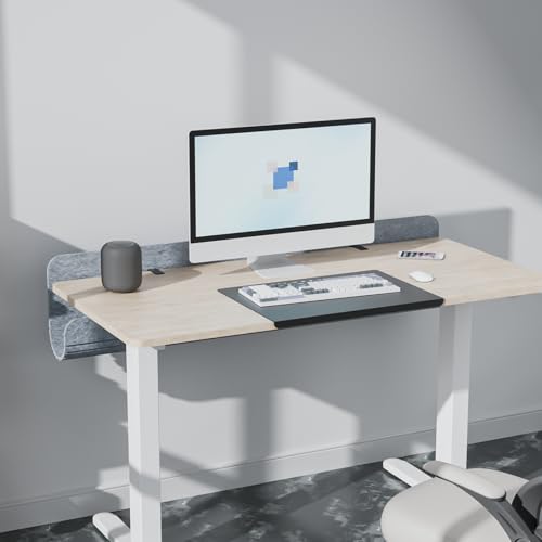 Under Desk Cable Management Tray, 47.2" Felt Cord Organizer with No Drill Clamp or Screw Mount, Hidden Wire Management for Power Strips & Cables, Cable Tray Under Desk for Home Office
