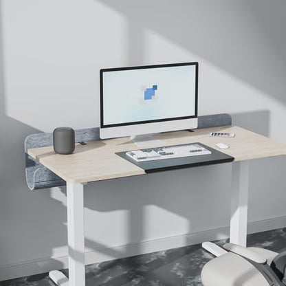 Under Desk Cable Management Tray, 47.2" Felt Cord Organizer with No Drill Clamp or Screw Mount, Hidden Wire Management for Power Strips & Cables, Cable Tray Under Desk for Home Office