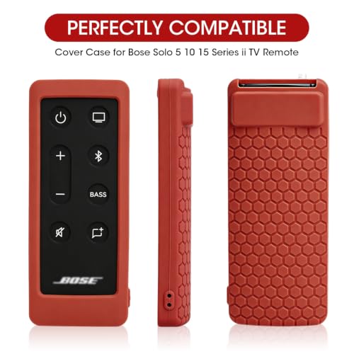Case for Bose Solo 5 10 15 Series ii TV Remote,Silicone Cover for Bose Solo Cinemate Series II IIGS 1SR 10&15 Remote Controller Skin Protective Universal Replacement Sleeve-Red - color: Red