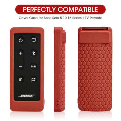 Case for Bose Solo 5 10 15 Series ii TV Remote,Silicone Cover for Bose Solo Cinemate Series II IIGS 1SR 10&15 Remote Controller Skin Protective Universal Replacement Sleeve-Red - color: Red
