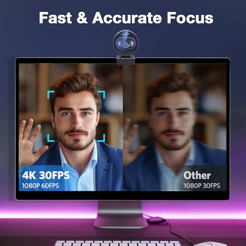 EMEET S600 4K Webcam with Tripod for Streaming - Sony 1/2.55'' Sensor, PDAF Autofocus, 1080P@60FPS, 2 Noise Reduction Mics, Built-in Privacy Cover, 73° FOV, Streaming Webcam for Product/Game/Beauty - style: S600 Sony Sensor with Tripod