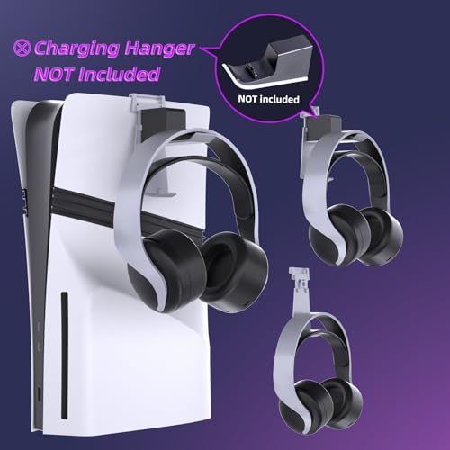 PlayStation Portal Charger, PS5 Stand and Cooling Station with RGB LED Controller Charging Dock Accessories, PS5 Edge Controller and PS Portal Charger, Headset and Remote Holders - color: Black