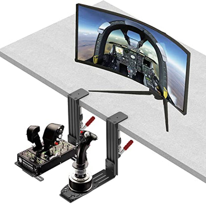 Universal Hotas Desk Mount for Thrustmaster Warthog 10C&Throttle/Winwing Orion 1&2/T.16000M FCS/TCA Officer Pack Airbus/VKB Gunfighter MK.LLL/Logitech X52/X52 Pro/X55/X56/VPC WarBRD (Two Pack)