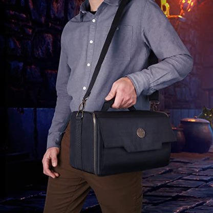 ENHANCE Miniature Figure Satchel - Compact Storage & Carrying Case for DnD Miniatures with Strap, 3 Foam Trays (2 Pre-Cut and 1 Pick & Pluck Tray) - Fits 20mm to 25mm Figures (Small - Standard Base) - size: Small (32 Slots), style: Standard Base Minis