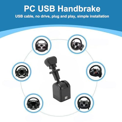 SparkFeng PC USB Handbrake, Simulated Brake SIM Games, L Handbrake with less Steel Handle, Compatible with G27 G29 G923 G920 T300 T300RS T GT, for
