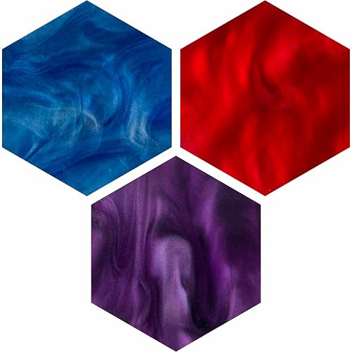C4Labs Resource Tokens | 90pc Acrylic Game Tokens | 30 of Each Color (Red, Violet, Blue) | Hexagon | Symphony Collection - color: Symphony Colors, size: three pack of 30 (90 tokens)