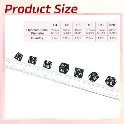uxcell Polyhedral Dice Set, 7 Pcs Acrylic Dice for Role Playing Table Games Tabletop Gaming Accessories, Pearl Pattern Black - color: Pearl Pattern Black