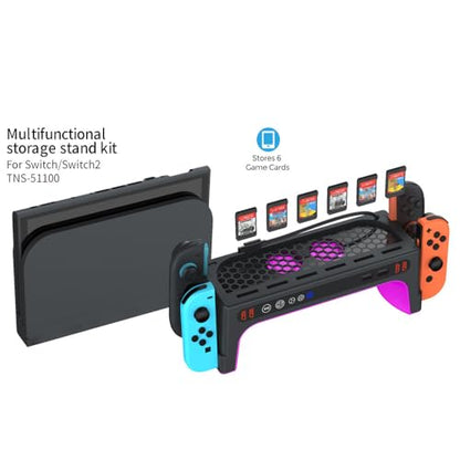 Stand for Switch 2 Game Console Cooling Fan with RGB Lighting Heat Sink Base for Switch Station Dock
