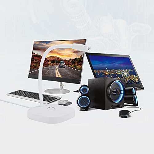 USB Desktop Microphone, Pc Laptop Mic 360° Adjustable Position Gooseneck Style with Touch Switch for Recording for Gaming Streaming(White)