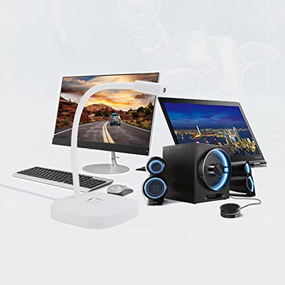 USB Desktop Microphone, Pc Laptop Mic 360° Adjustable Position Gooseneck Style with Touch Switch for Recording for Gaming Streaming(White)