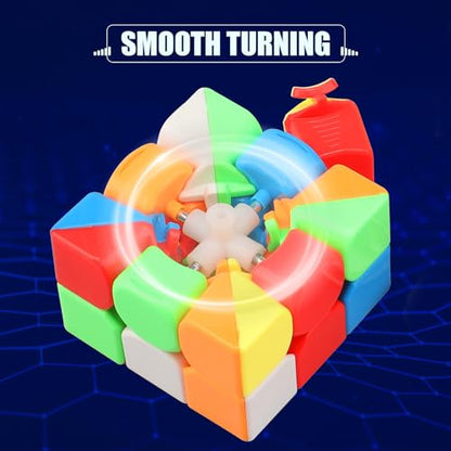 STEAM Life Speed Cube Set 3 Pack - Magic Cube Set with 3x3 & 2x2 Speed Cubes, Pyramid Cube - Smoothly Collection for Kids, Teens & Adults - color: 3 Pcs
