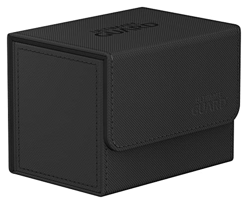 Ultimate Guard Sidewinder 80+, Deck Box for 80 Double-Sleeved TCG Cards, Black, Magnetic Closure & Microfiber Inner Lining for Secure Storage - color: Black, size: 80+