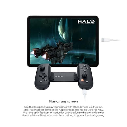 BACKBONE One Mobile Gaming Controller (Black), Phone Controller for Android & iPhone 15/16/17 Series, 2nd Gen, Play Xbox, Fortnite, Call of Duty, With 3-Months Apple Arcade Access - color: Black