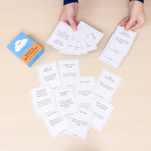 100 Mindful Meditations Cards – Mindfulness & Meditation Self‑Care Prompts | Desk & Travel Deck for Stress Relief, Focus, Motivation & Well‑Being - style: Meditation Cards