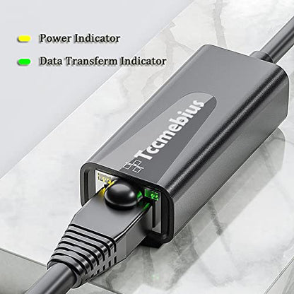 USB Ethernet Adapter, USB 3.0 to 10/100/1000 Gigabit Ethernet LAN Network Adapter Compatible with Nintendo, MacBook, Surface Pro, Notebook PC with Windows7/8/10, XP, Vista, Mac (TCC-S30A)