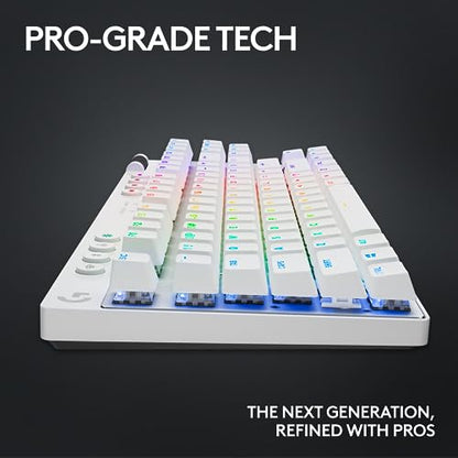 Logitech G PRO X TKL Lightspeed Wireless Gaming Keyboard (Tactile) - White | Lightspeed wireless, Ultra-Portable Tenkeyless Design, LIGHTSYNC RGB, PBT keycaps, Tactile Switches - color: White, size: TKL - Wireless, style: Tactile