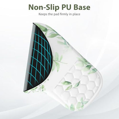 EYROZILL 3 in 1 Ergonomic Mouse Pad and Keyboard Wrist Rest, Cute Mouse Pad with Wrist Support Massage Design, Non-Slip Wrist Pad for Mouse, Desk Mouse Set (Green Plant) - color: Green Plant