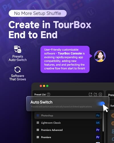 TOUR BOX Lite Bluetooth - Compact Editing Keyboard, Artists Drawing Keypad, Works with Clip Studio Paint & More, Creative Console with Custom Software, Streamline All Workflow - Wireless (Unit Only) - color: Classic Black