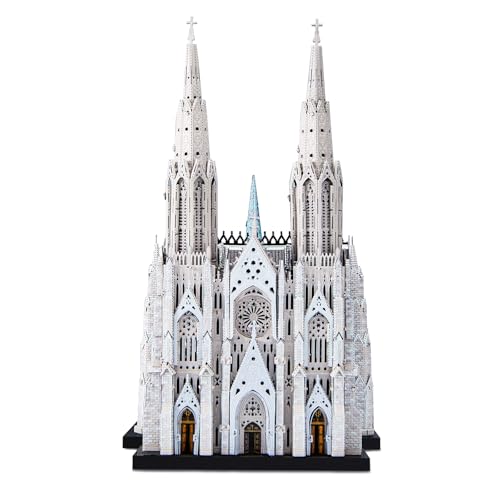 Piececool 3D Metal Puzzles for Adults, St. Patrick's Cathedral Model Kits,New York Cathedral Architecture Building Kits, DIY Hobbies Crafts for Adult Family Time,Home Decor Best Gifts