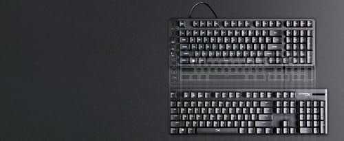 HyperX Eve 1800 – Gaming Keyboard, 1800 Form Factor,10 Zone Customizable RGB Lighting, Built-in Media Buttons, Membrane Switches, – Black - size: Compact