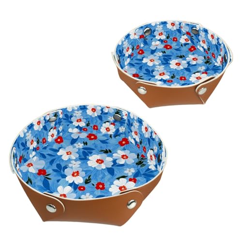 2Pcs PU Dice Holder Folding for RPG DND Table Games, Dice Trays Storage Box Portable Folding Rolling Dice Tray, White Floral Blue Pattern - color: Multi 18