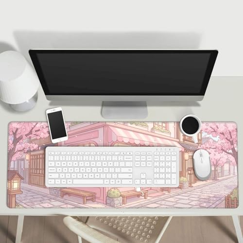Extended Gaming Mouse Pad, Large Mouse Mat, XL Desk Pad for Keyboard and Mouse, Non-Slip Rubber Base & Stitched Edges for Gamer Office 31.5x11.8 in - color: 14