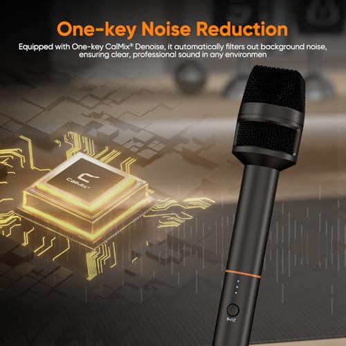 COMICA Revo S Wireless Handheld Microphone, Professional Handheld Interview Mic for iPhone16 15, Android Phones Laptops PC with USB-C Plug, Reporter Mic for Content Creators, Interviews, Reporting | Professional Interview Microphone with Plug & Play, Nois