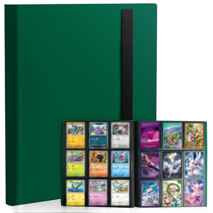 Card Binder 9-Pockets,Trading Card Binder,20 Pages, 360 Card Capacity Collection Binder, Card Folder for MTG, TCG, Game Cards & Sports Cards (Green) - color: Green