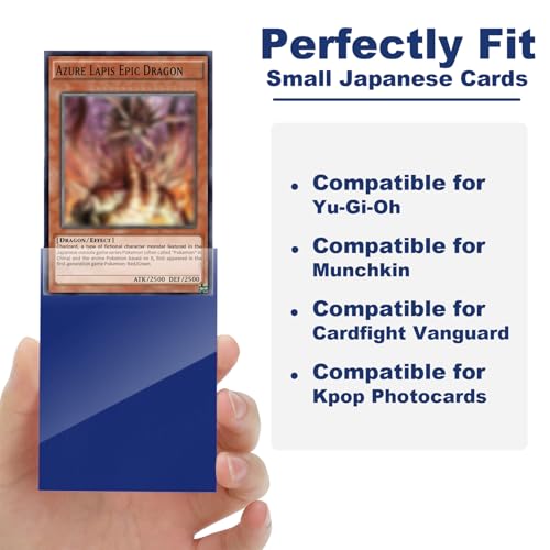 200 Pack Card Sleeve Compatible with Yu-gi-oh Card Sleeve Japanese 62x89mm | Night Blue Small Card Sleeves Photocard Sleeves, Back Textured Perfect Shuffling, Protect Your Japanese Sized Photocard - color: Night Blue
