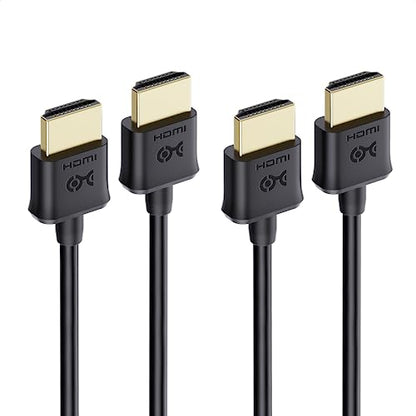 Cable Matters 2-Pack 4K Ultra Thin HDMI Cable, 3ft | 4K@60Hz, Ultra Slim HDMI Cable, 4K Rated, Ethernet, HDR, Compatible with PS5, Xbox Series X/S, PC, Apple TV - size: 3 Feet